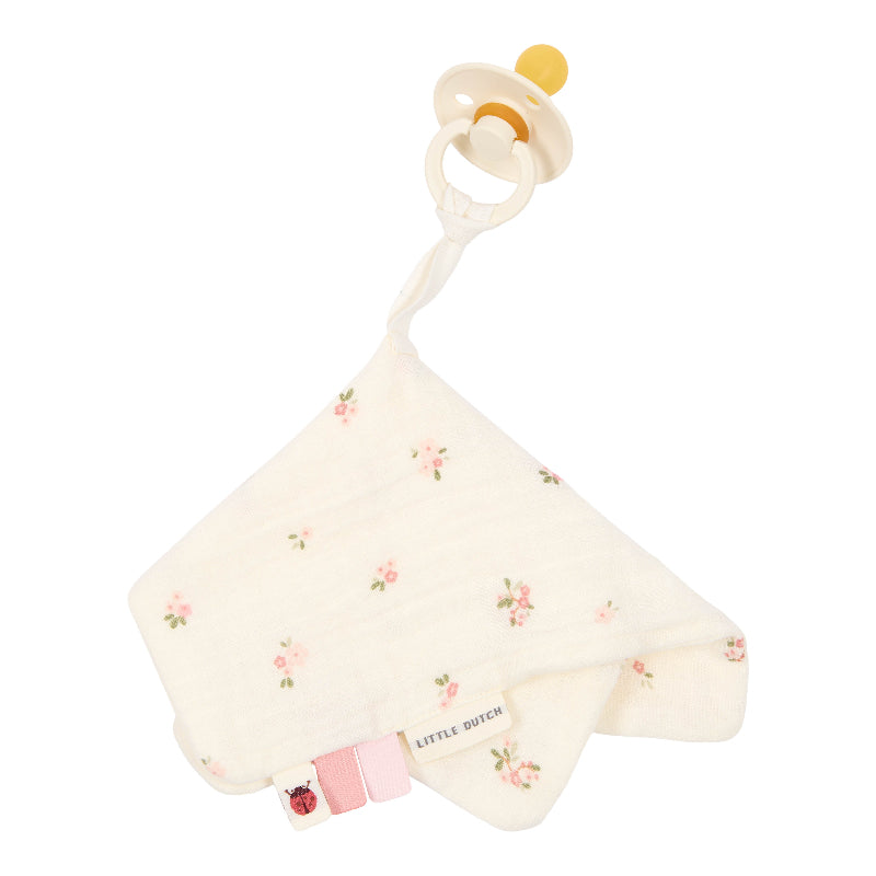 Doudou attache-tétine en gaze de coton #Fairy Blossom