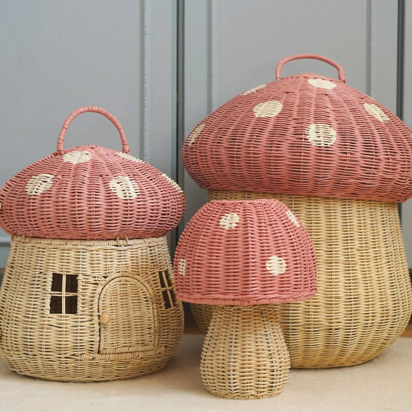 Maison champignons #roses