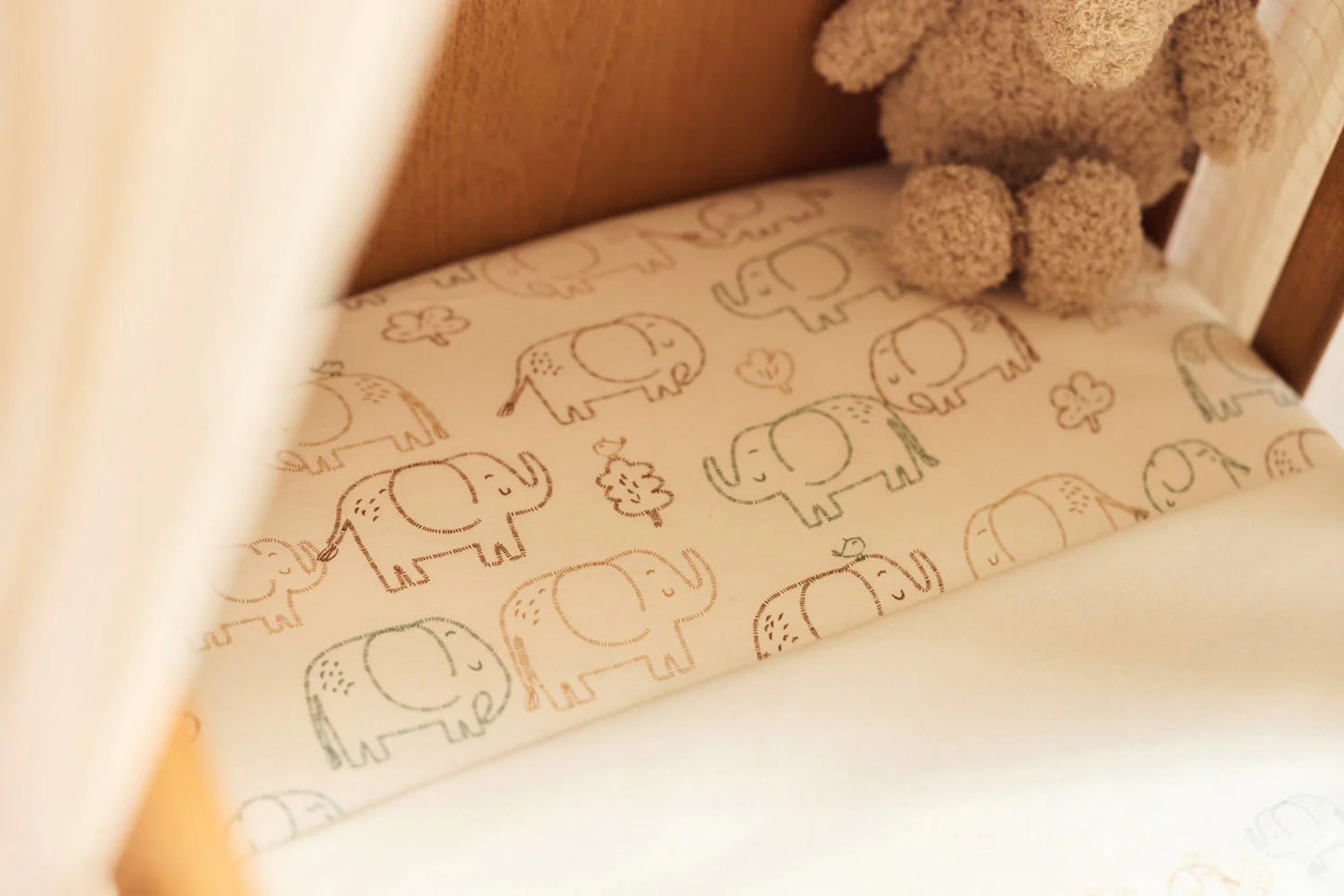 Drap-housse Jersey 60x120cm #Elephant Tales