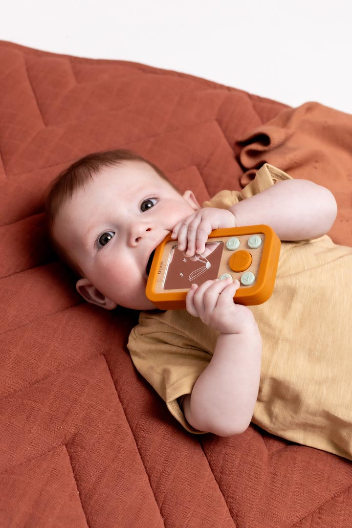 Téléphone bébé en silicone et bois #Mr. Fox