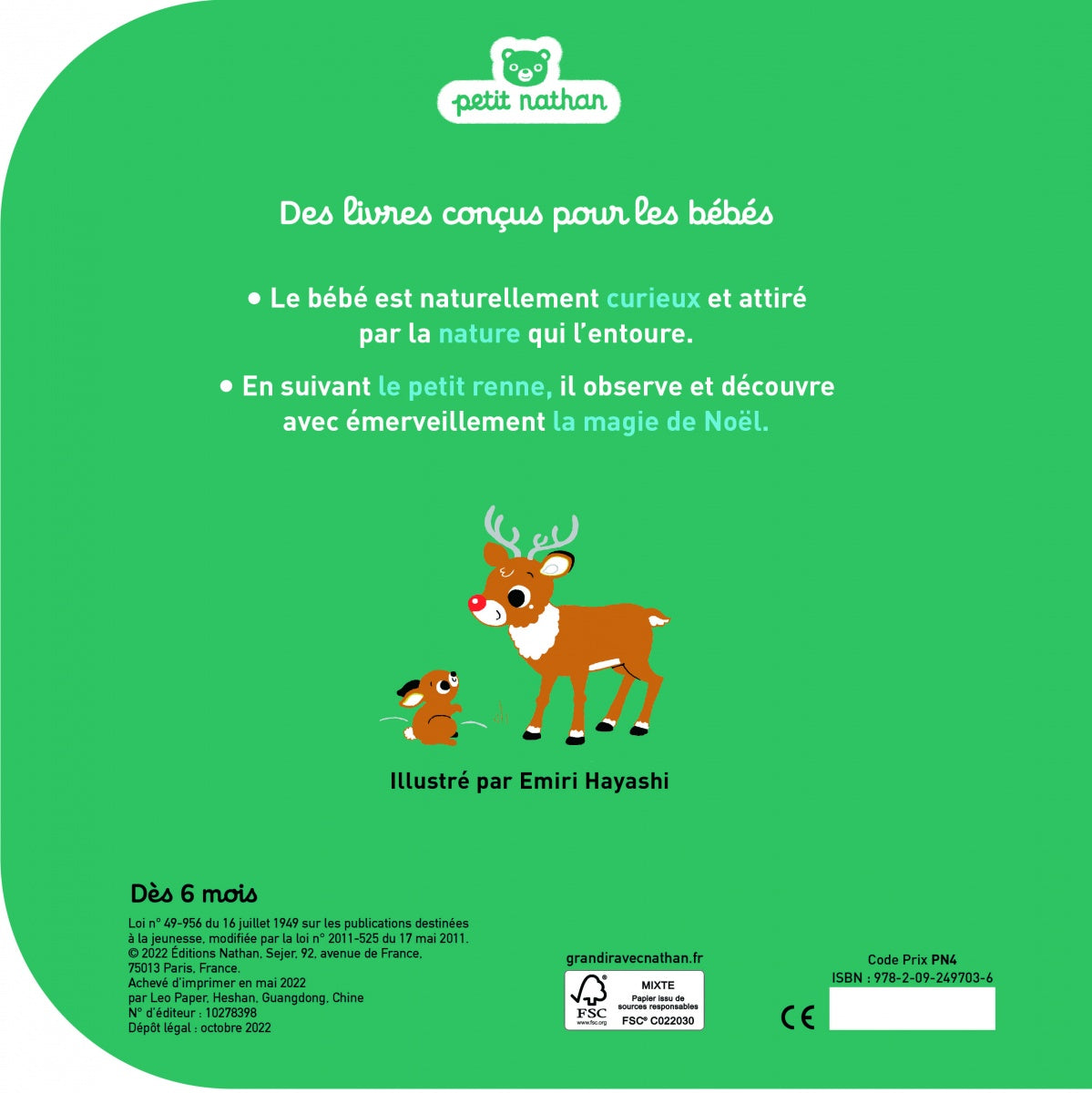 Regarde, c'est Noël ! - Livre d'éveil à toucher pour les bébés, dès 6 mois