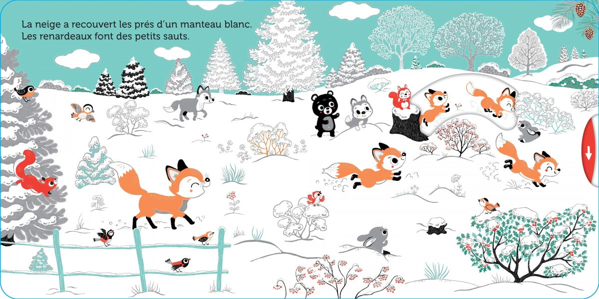 Promenade dans la neige - livre d'éveil animé, pour les bébés dès 6 mois
