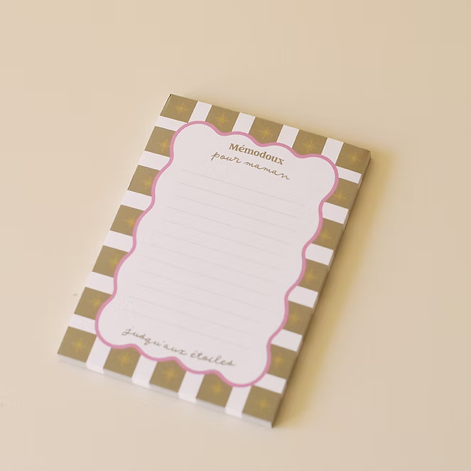 Bloc notes "Mémodoux pour maman" étoiles - Les mignonneries