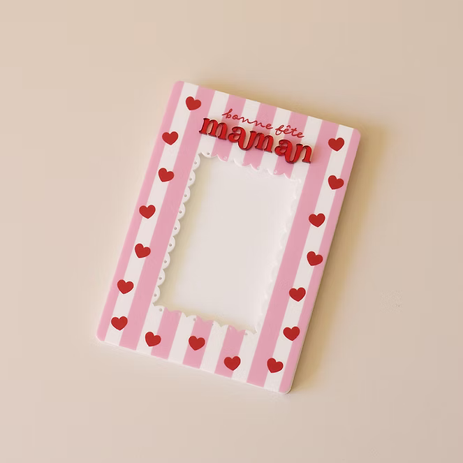 Cadre photo magnétique "Bonne fête maman" coeurs - Les mignonneries