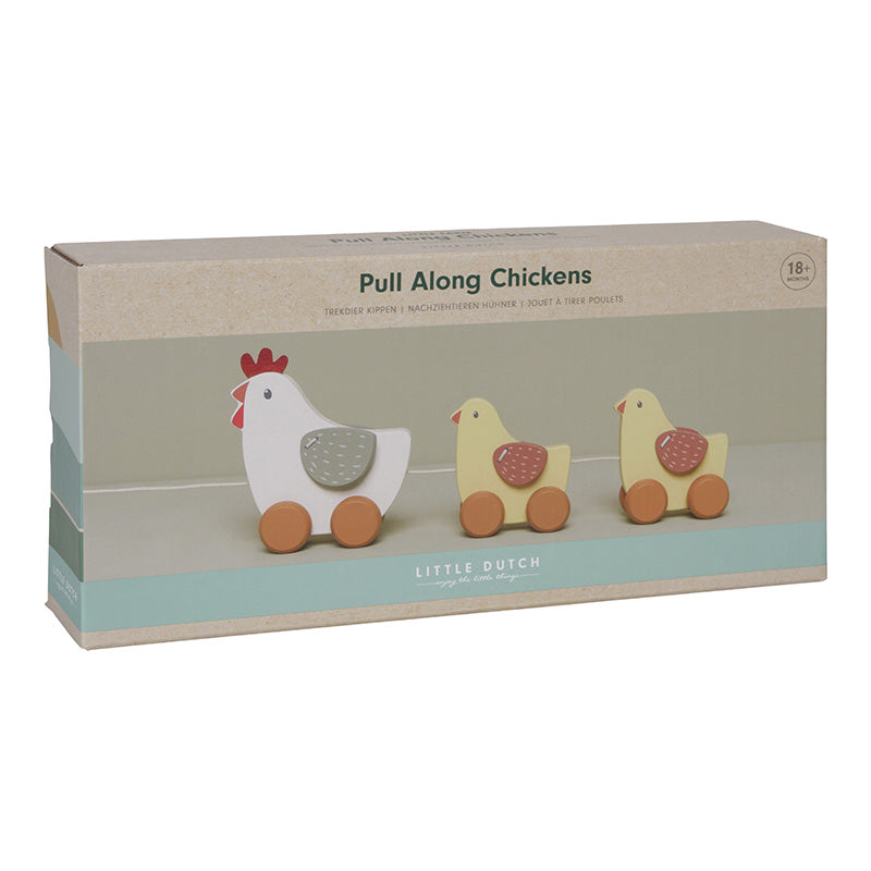 Jouet à tirer poule en bois #Little Farm