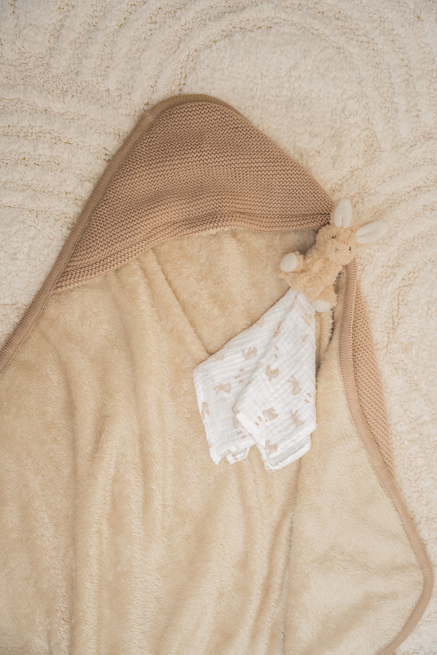 Doudou mousseline attache tétine #Baby Bunny