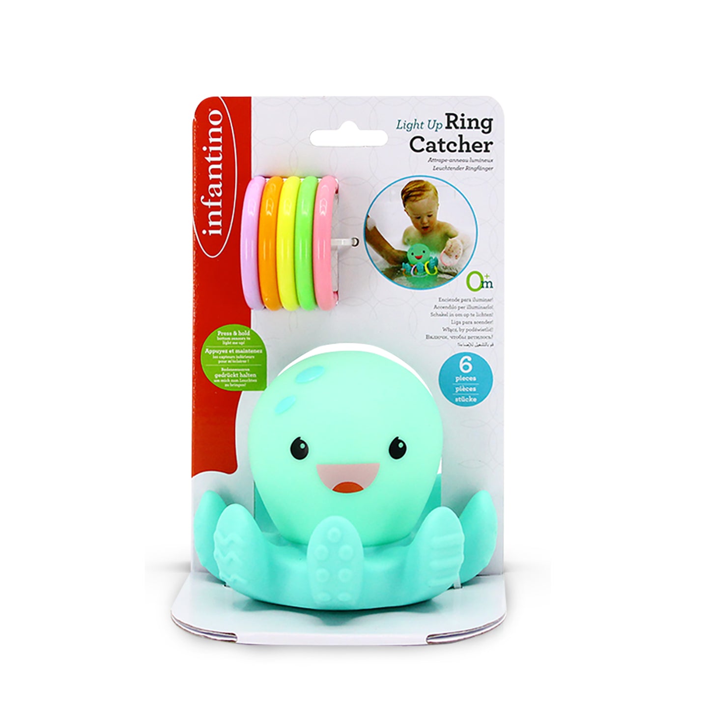 Pieuvre de bain lumineuse avec anneaux - Infantino