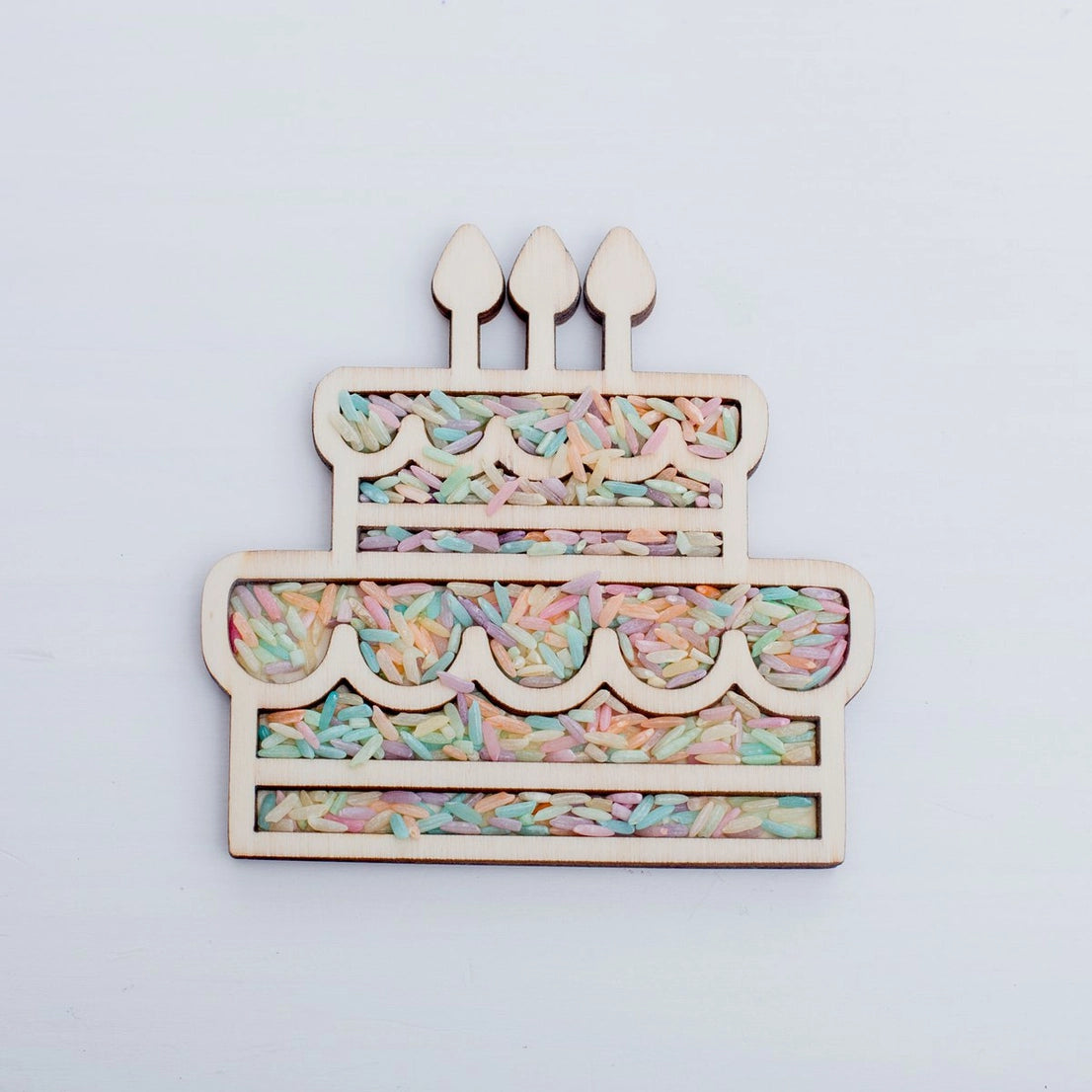 Plateau de remplissage – Gâteau d'anniversaire - pour jeu sensoriel- Leukmetletters
