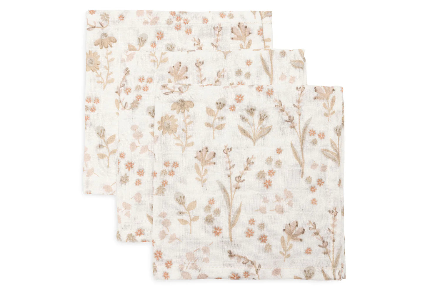 Serviette gaze de Coton 31x31cm Bloomy PAR 3- Jollein
