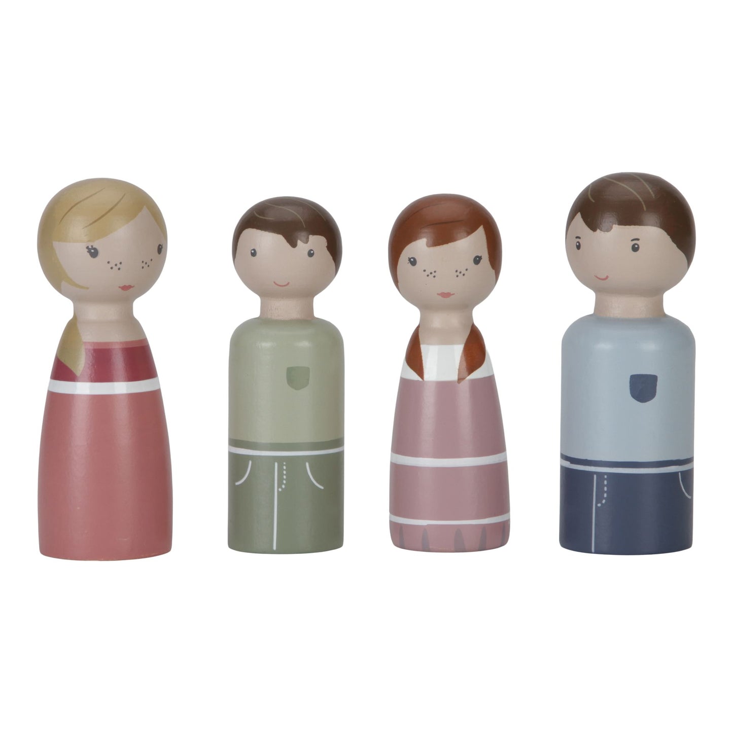 Set 4 poupées en bois Famille Rosa pour maison de poupée - Little dutch