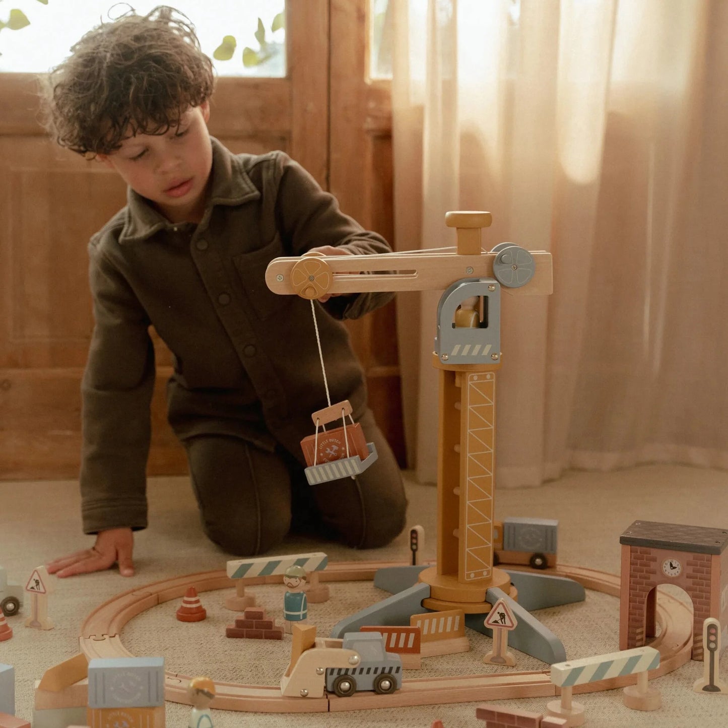 Set grue et chantier de construction en bois - Little Dutch