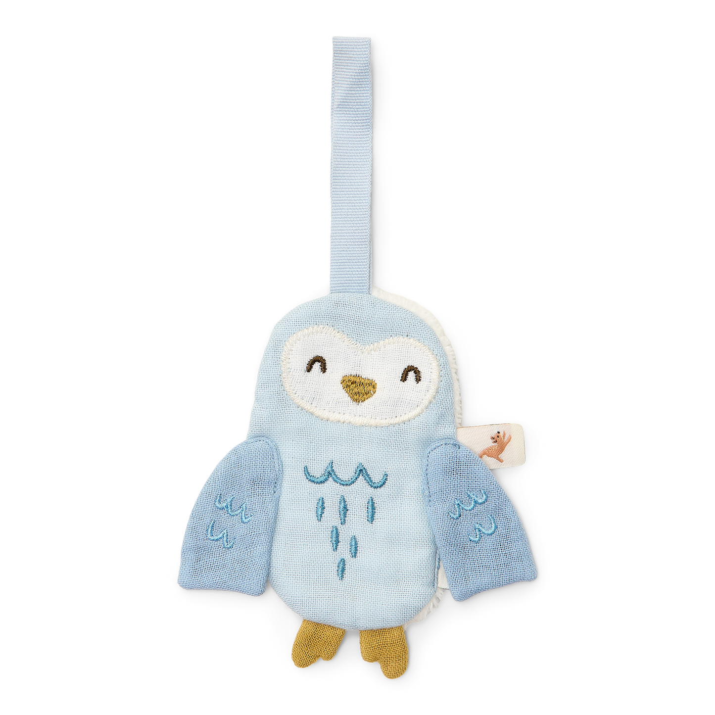 Doudou attache-tétine en gaze de coton Chouette #Forest Friends