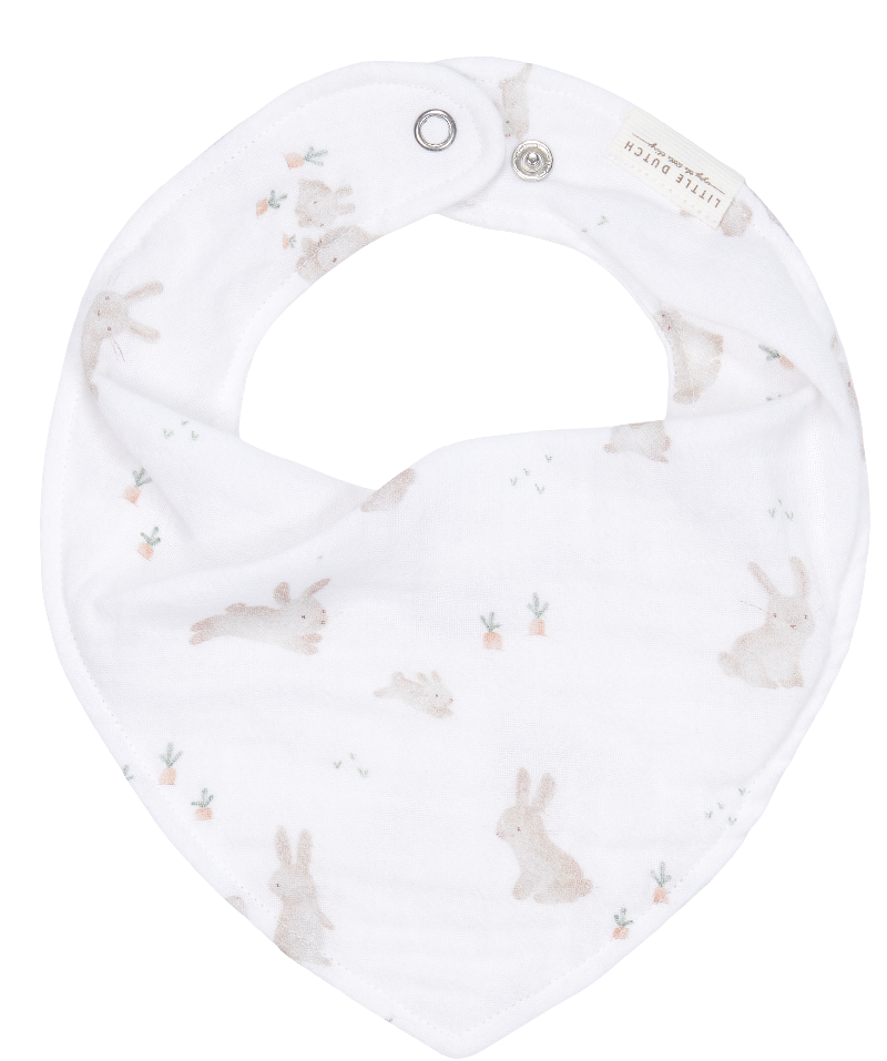 Bavoir bandana mousseline en gaze de coton #Baby Bunny