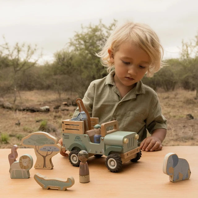Voiture de Safari en Bois avec Animaux – Little Dutch Safari Friends