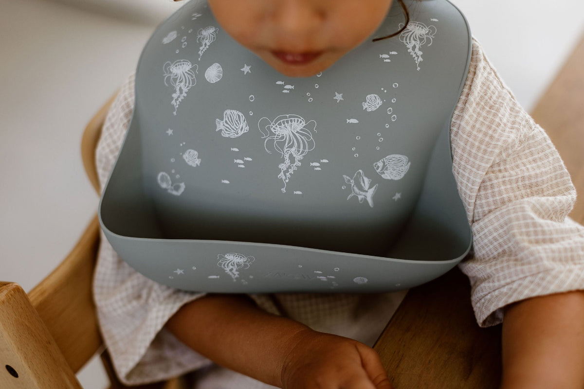 Bavoir en silicone #Océan