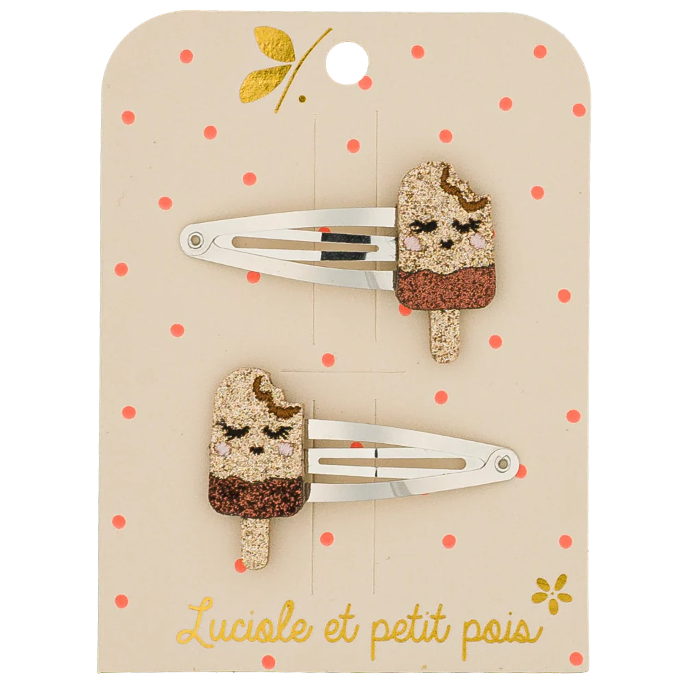 Barrettes Ice Cream choco (paire) – Luciole et petit pois