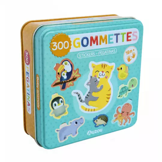 Boîte de gommettes métal #Les bébés animaux