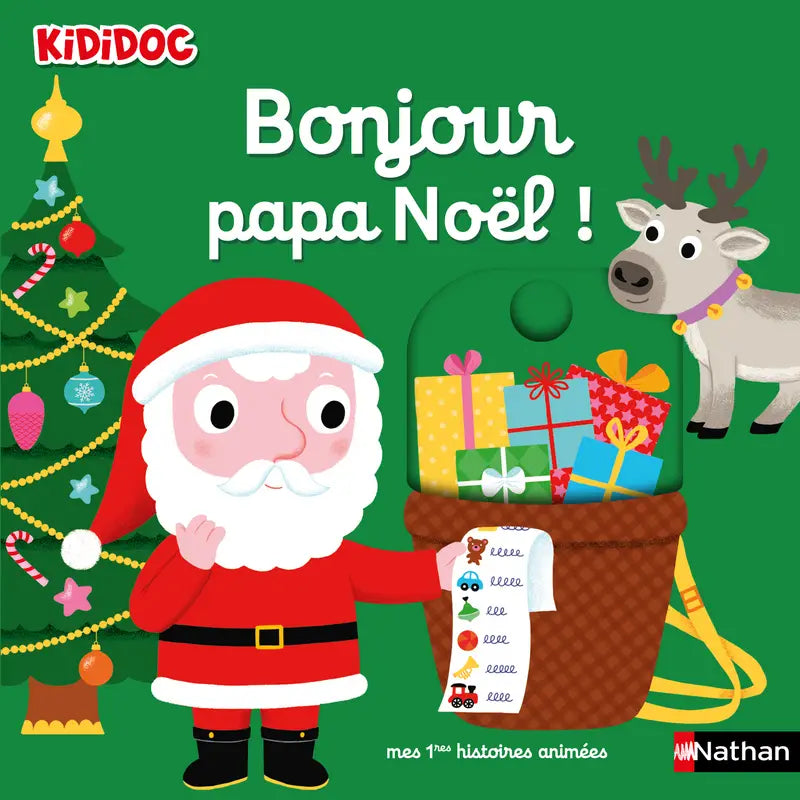 Bonjour Père Noël ! – Livre animé Kididoc dès 1 an – Nathan