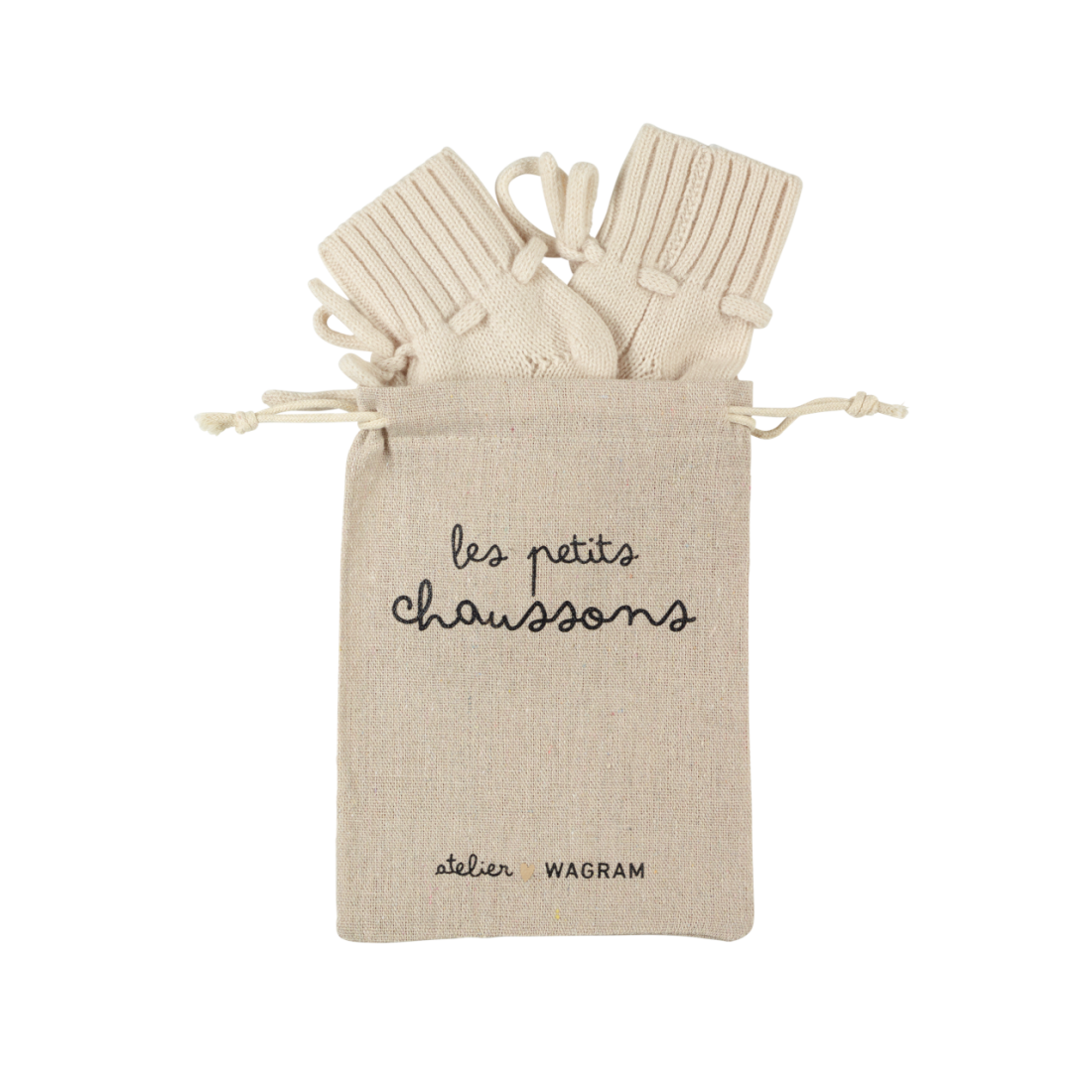 Chaussons tricotés #Ecru