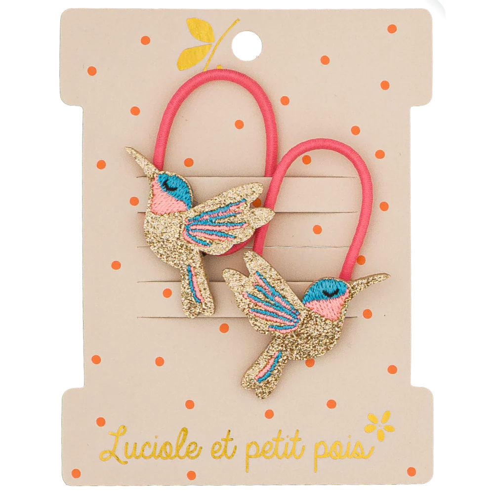 Élastiques mini - Sunny le colibri (paire) | Luciole et Petit Pois