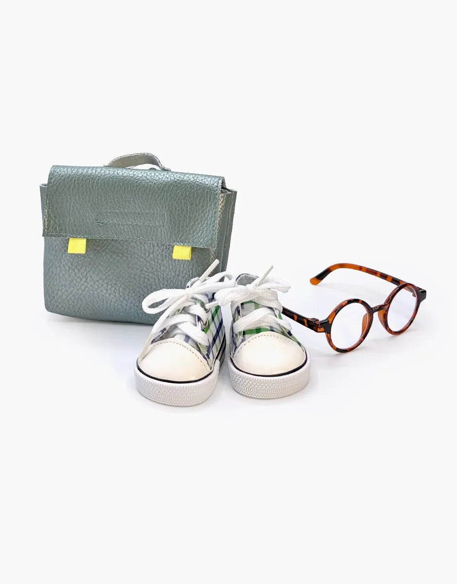 Lot accessoires d’école avec cartable vert - Minikane