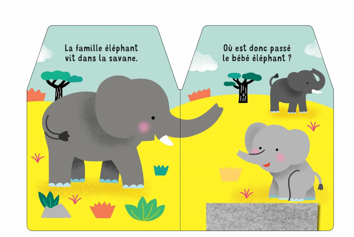 Cache-cache petit éléphant – Livre à toucher dès 6 mois – Nathan