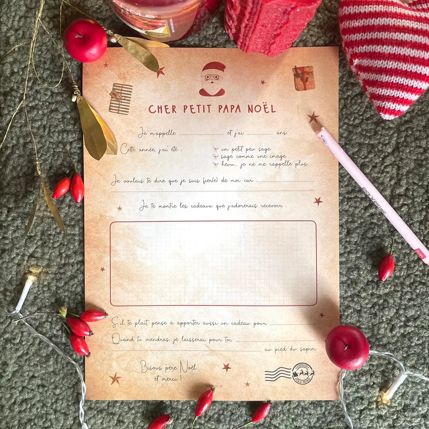 Lettre au père Noël - Cadeaux - Papier Poetic