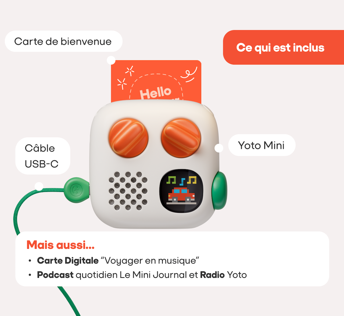 Boite à histoire Yoto Mini 4eme Génération- Lecteur Audio Éducatif Sans Écran pour Enfants