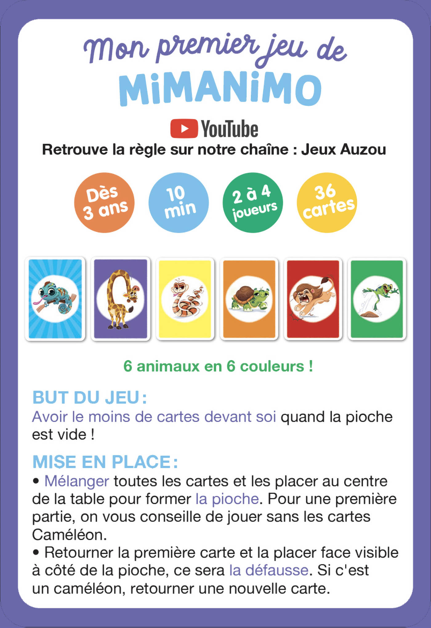 Jeux de cartes - Mimanimo - Auzou