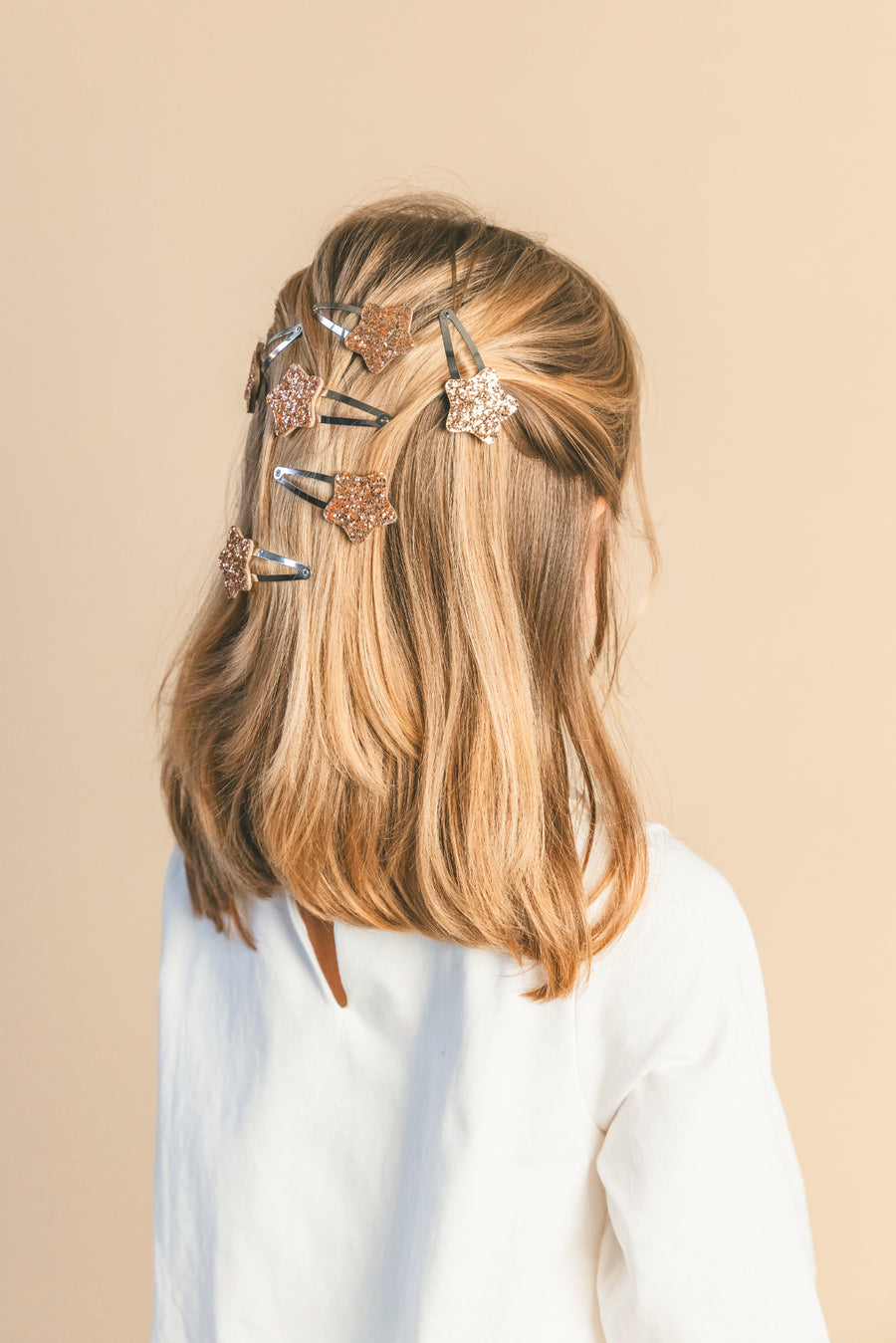 Barrettes Bubble star - Or (paire) - Luciole et petit pois