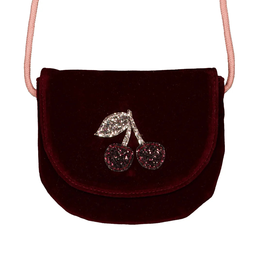 Sac à main velour - Cerise - Luciole et petit pois