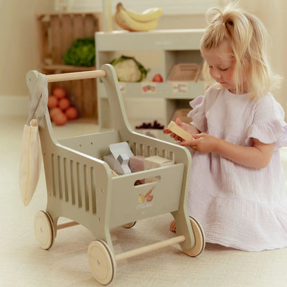 Chariot de courses en bois