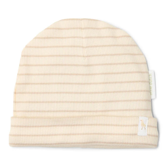 Bonnet - Soft Beige Stripe - 0-3 mois