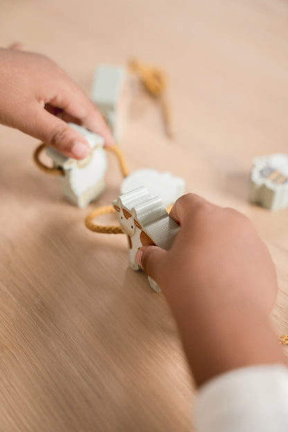 Perles en bois à lacer  #Little Farm