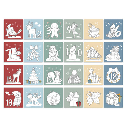Calendrier de l'avent à colorier