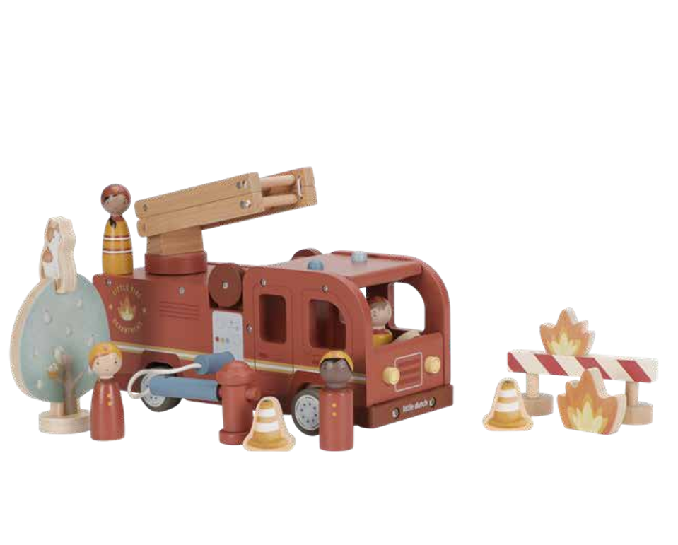 Camion de pompiers en bois