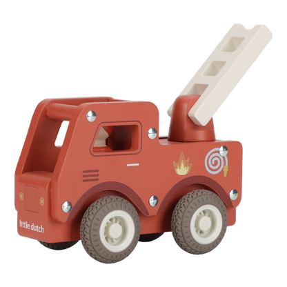 Camion de pompiers 1er âge en bois