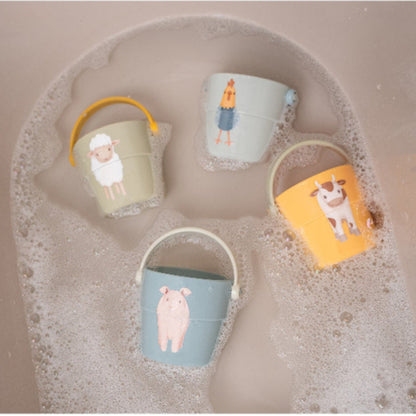 Lot de 4 gobelets de bain  #Little Farm