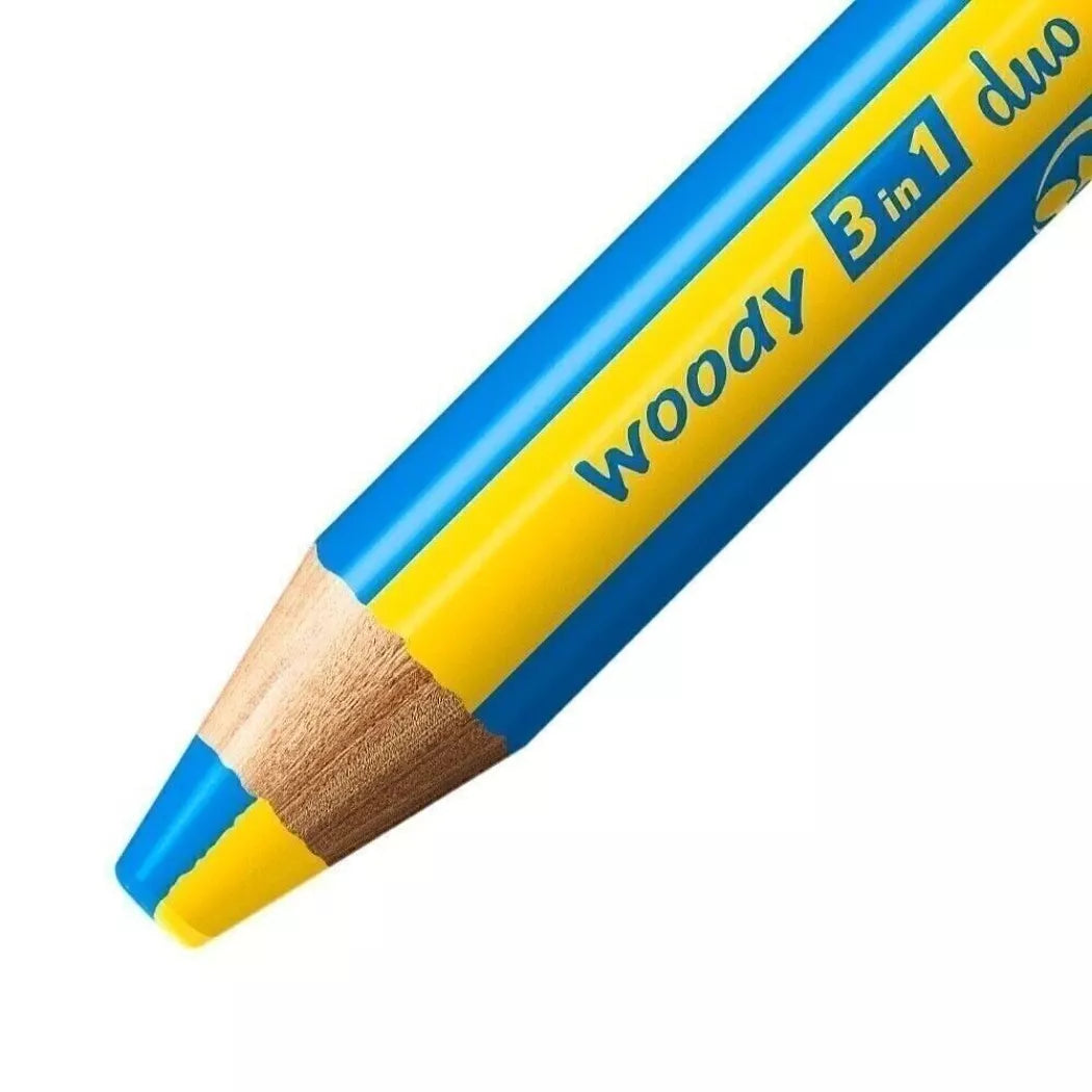 Etui carton x 5 crayons multi-talents STABILO woody 3 in 1 duo + 1 taille-crayon