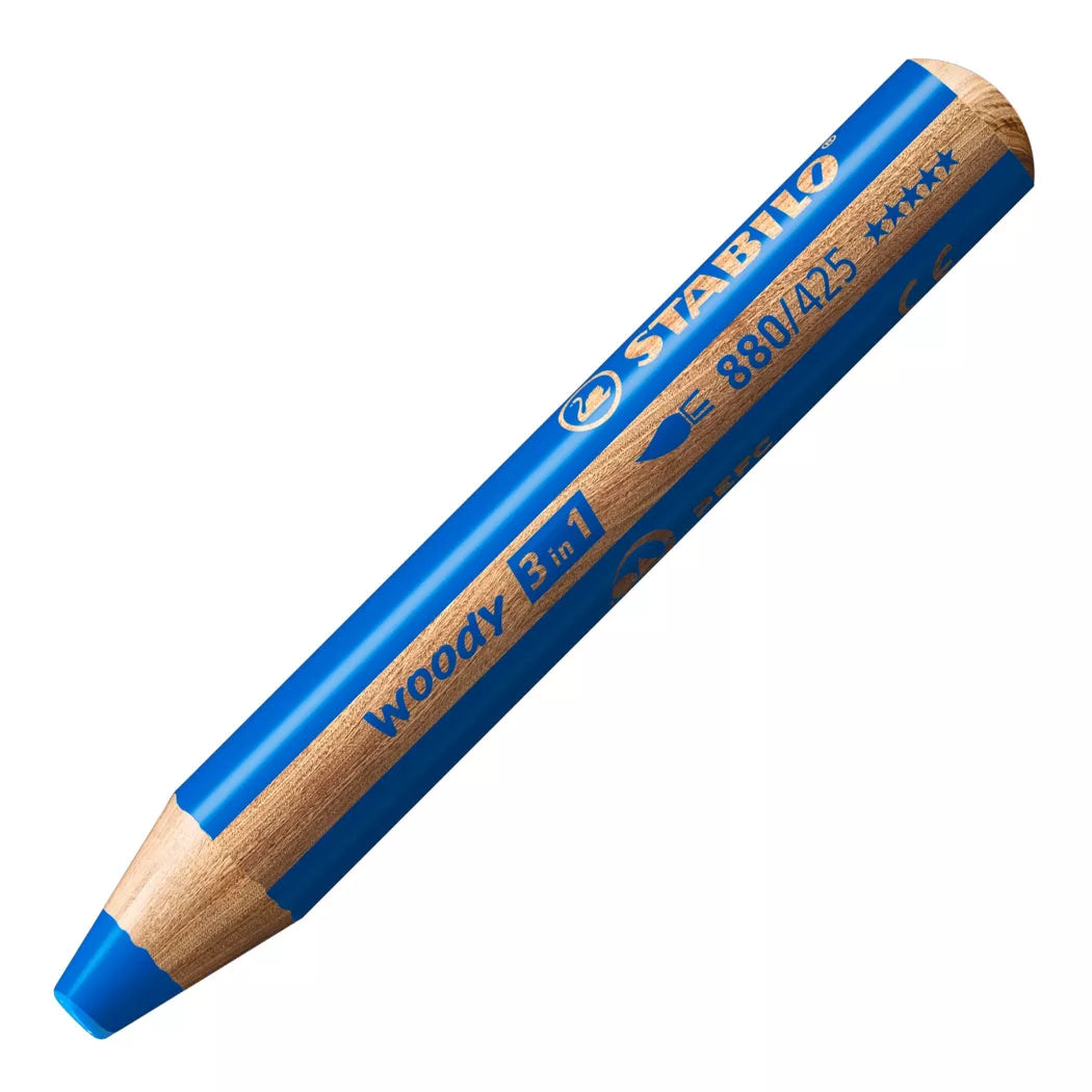 Etui carton x 6 crayons multi-talents STABILO woody 3 in 1 Edition "30 ans de fun" - Tigre + 1 taille-crayon