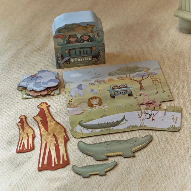 Set de 6 Puzzles en Carton – Little Dutch Safari Friends
