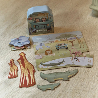 Set de 6 Puzzles en Carton – Little Dutch Safari Friends