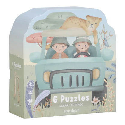 Set de 6 Puzzles en Carton – Little Dutch Safari Friends