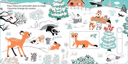 Promenade dans la neige - livre d'éveil animé, pour les bébés dès 6 mois