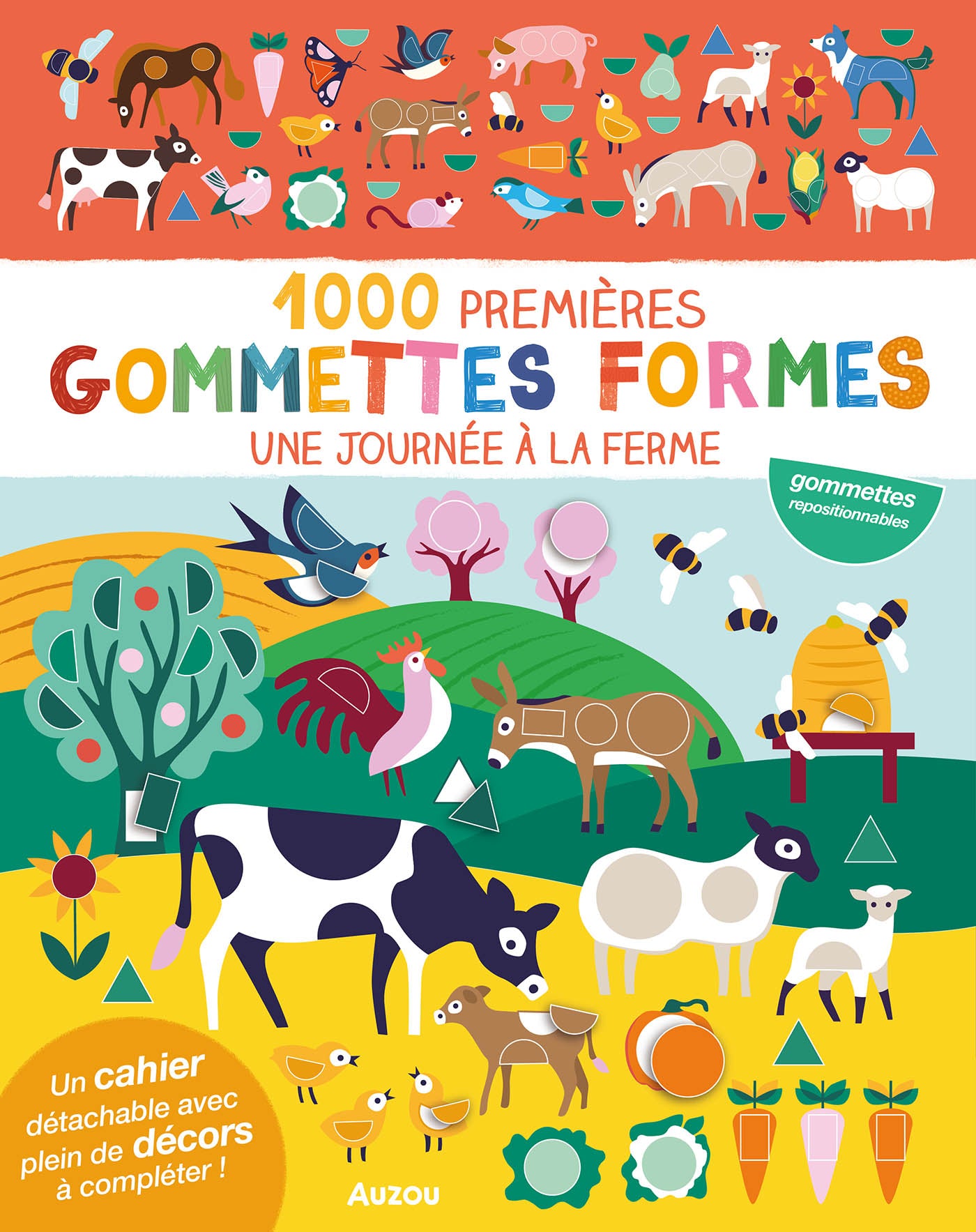 Mes tout premiers autocollants - 1000 premières gommettes formes une journée à la ferme