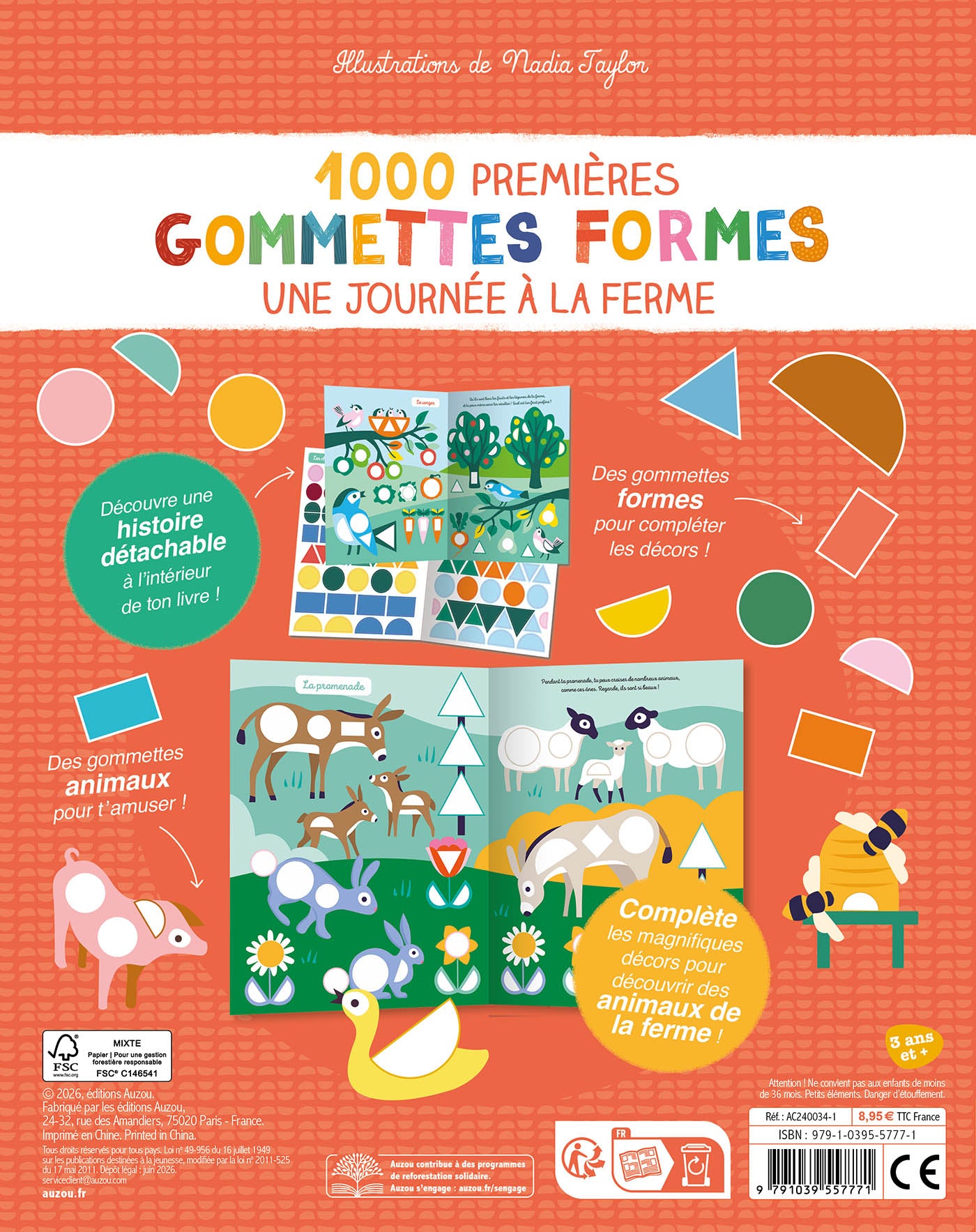 Mes tout premiers autocollants - 1000 premières gommettes formes une journée à la ferme