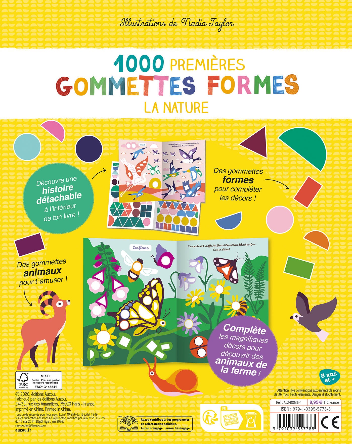 Mes tout premiers autocollants - 1000 premières gommettes formes la nature