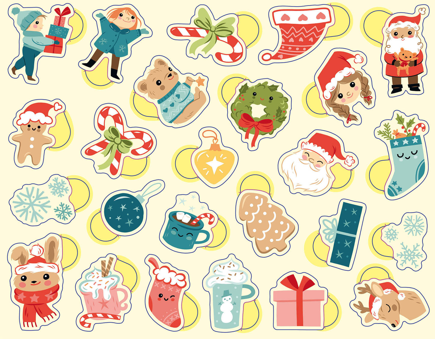 Boîte métal - 300 gommettes noël