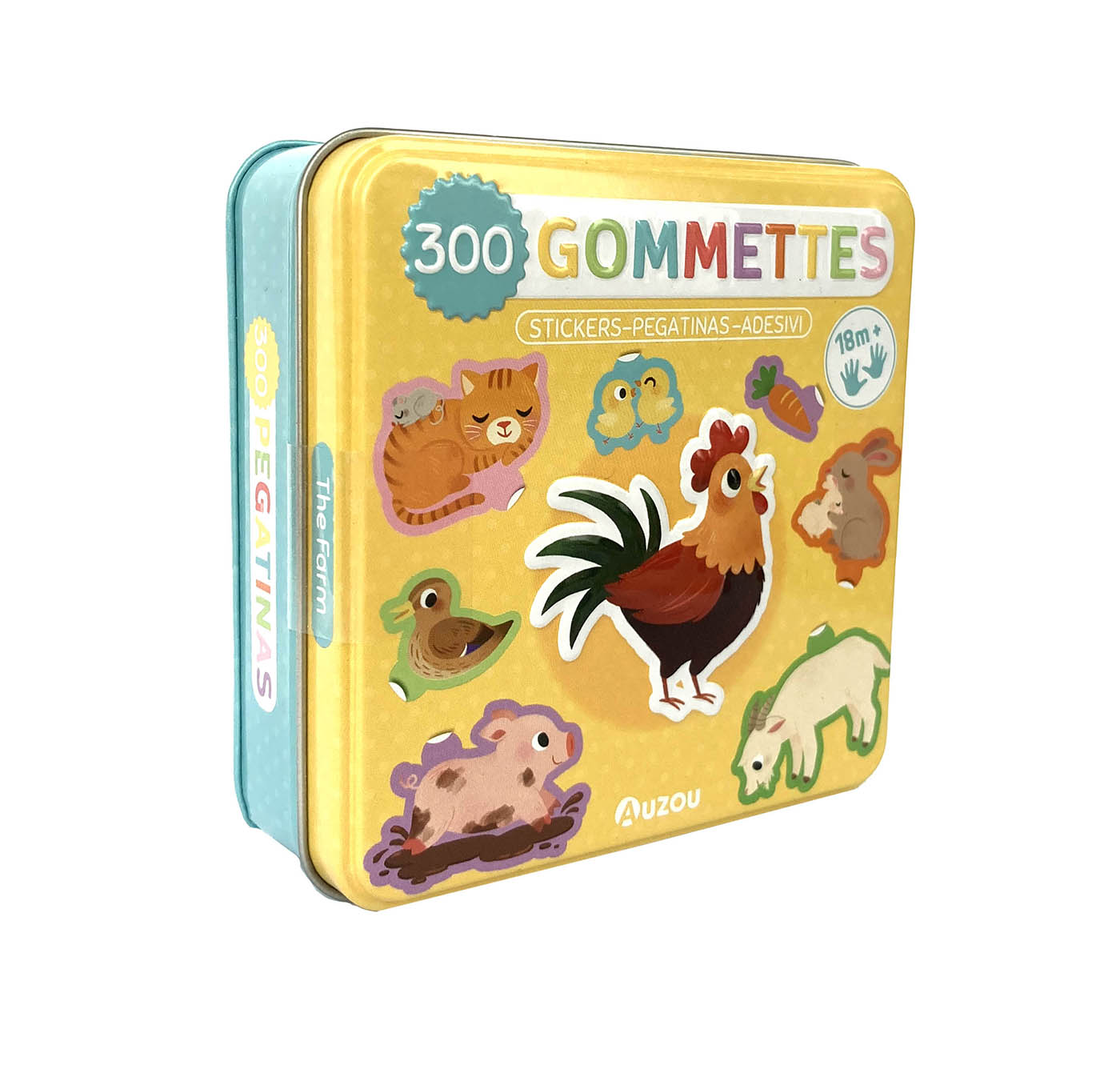 Boîte de gommettes métal  - Ferme - Auzou