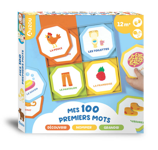 Mes 100 premiers mots – Coffret de cartes dès 12 mois – Auzou
